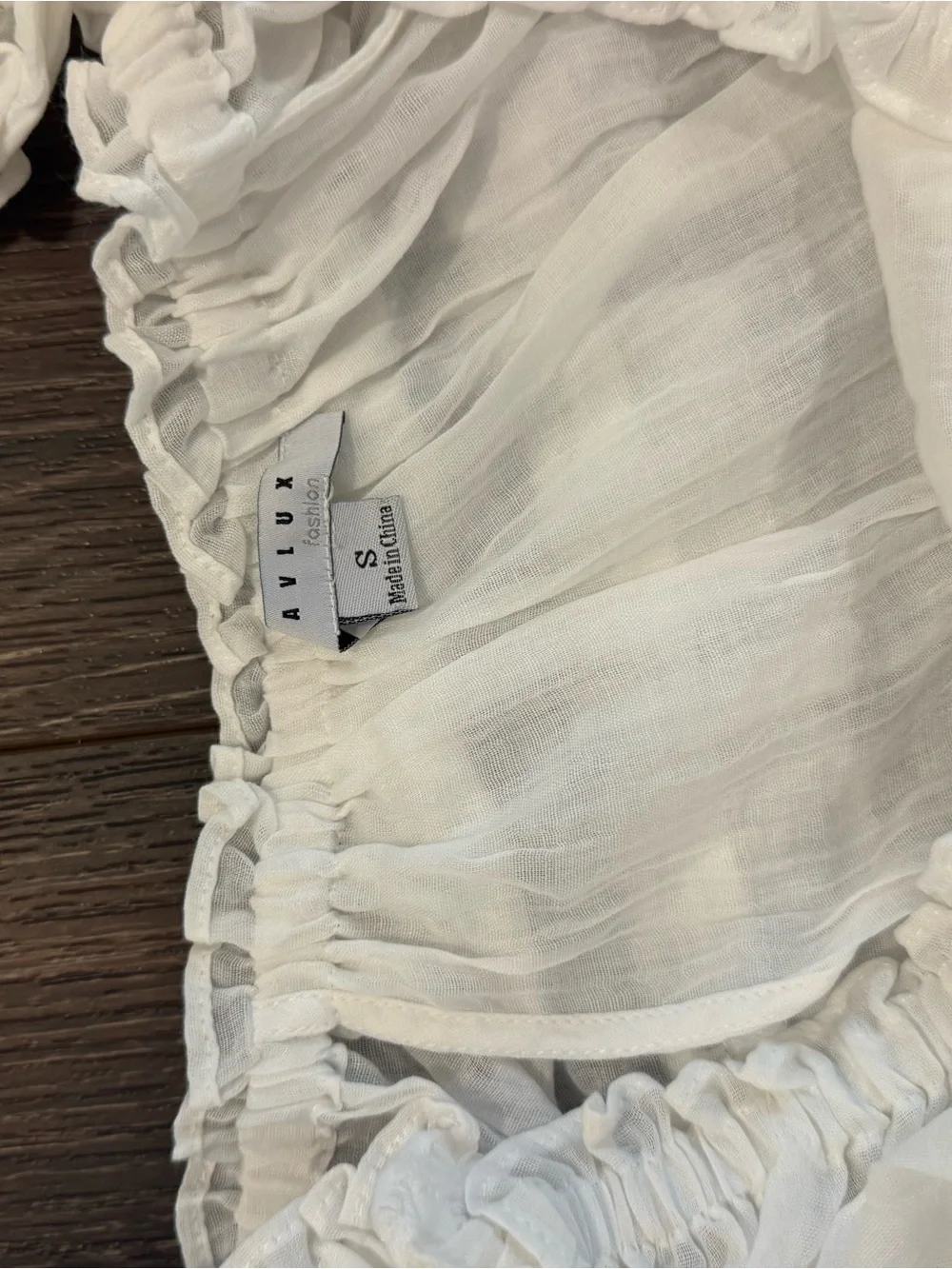FAVLUX White Off-Shoulder Ruffle Top - Picture 3 of 5